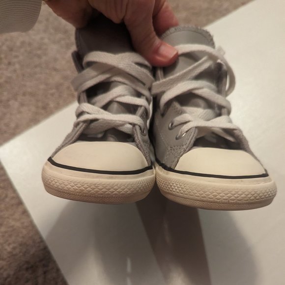 Converse Leather High-Tops, Toddler Size 10, Gray - Picture 2 of 14